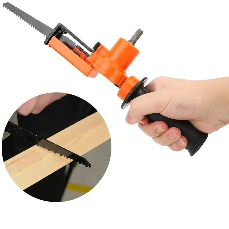 

Drill modified electric saw, reciprocating saw for home use, converts drill to jig saw, wood cutting adapter attachment