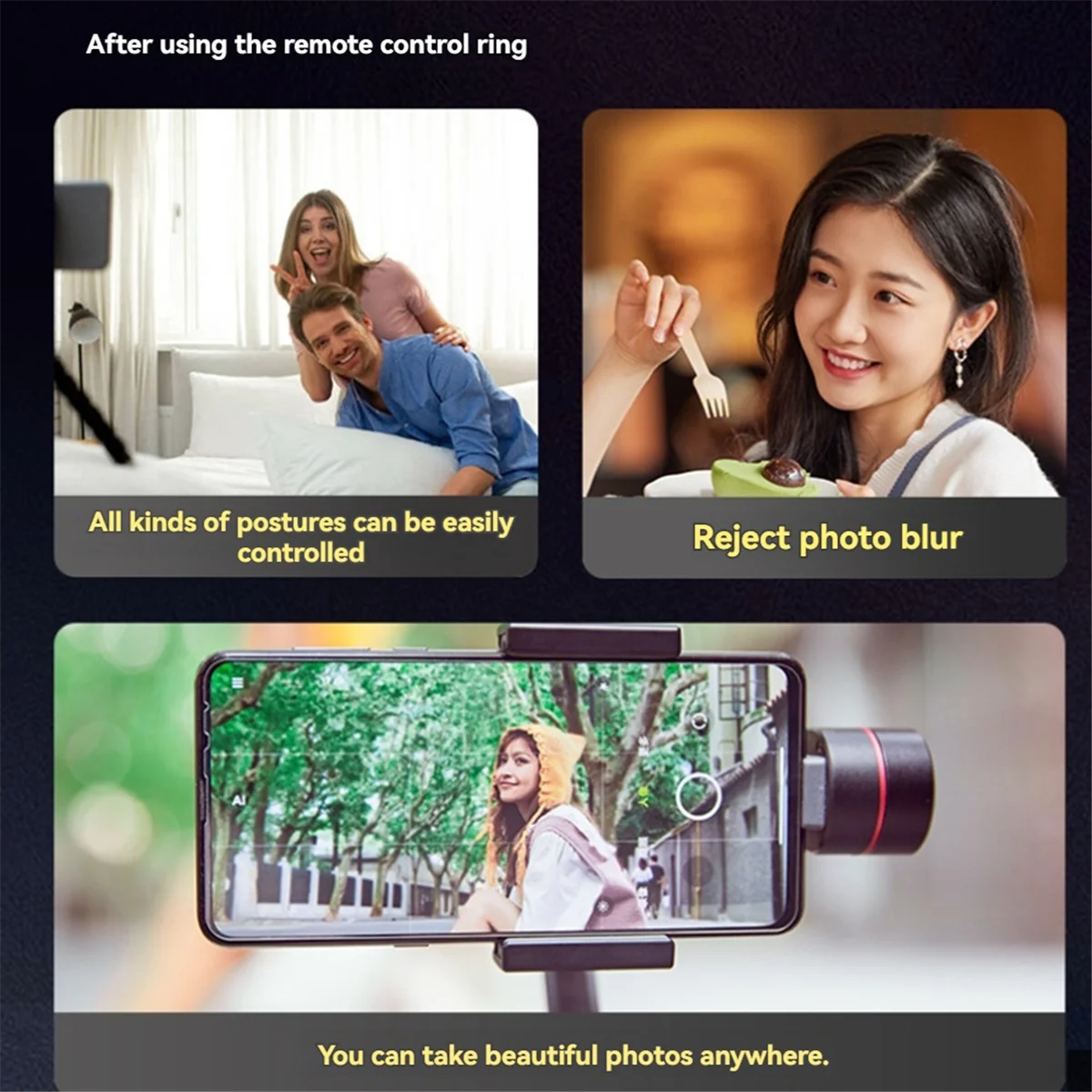 AA87 بلوتوث وحدة تحكم فيديو بأطراف الأصابع للصفحة عن بعد - حلقة تيرنر لصفحة تسجيل الفيديو