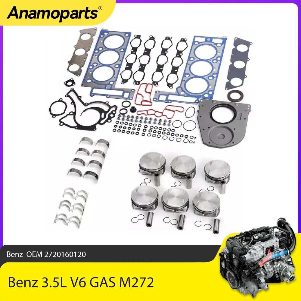 

Engine Gaskets Overhaul Rebuild Kit & full gasket set & piston set engine bearing set For Mercedes-Benz W203 W204 C350 M272 3.5L