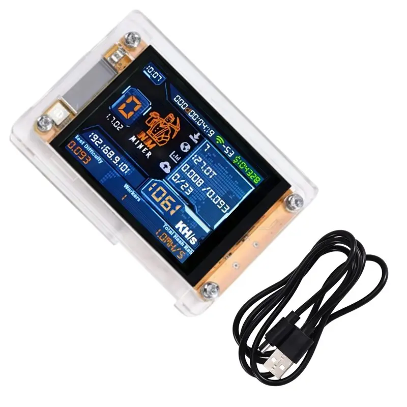 A41Z-1060KH/S Nmminer Nerdminer Upgraded Harshrate 2.4 Inch Smart Display Bitcoin Crypto Solo Lottery Miner Nerdminer