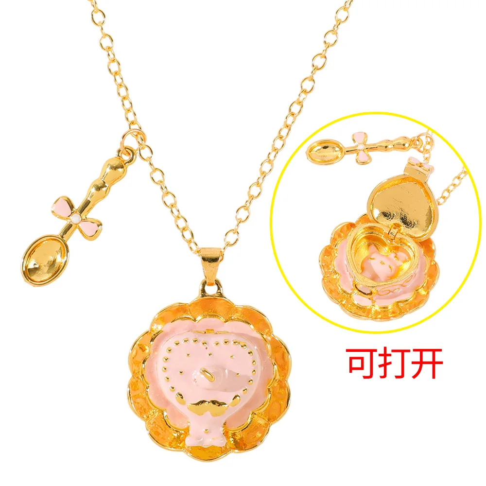 Collar con colgante de moda con diseño de caja de tazas y cucharas, cadena para clavícula, esmaltado, estilo dulce, regalo de cumpleaños para niña, accesorios de collar, collar para mamá