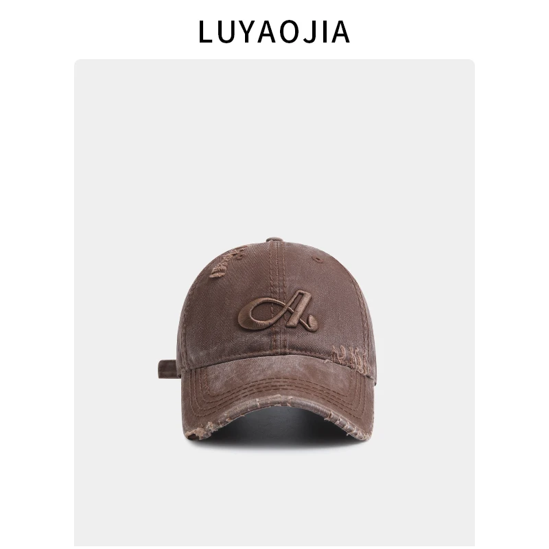 Retro Baseball Cap Men and Women Washed Soft Top Embroidery All-Match Casual Sun-Proof Peaked Cap