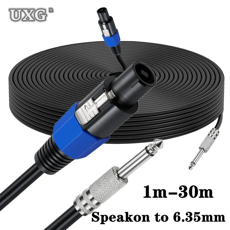 Speaker Cable Speakon Male Connector To 6.35 6.5mm 1/4