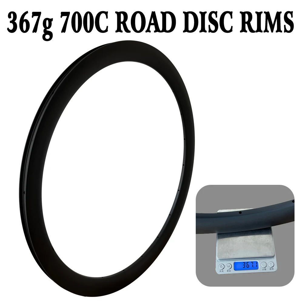 700C Carbon Road Rims 25mm Width 42mm Depth Carbon Rims Clincher Compatible Tubeless Ultralight Disc Rim