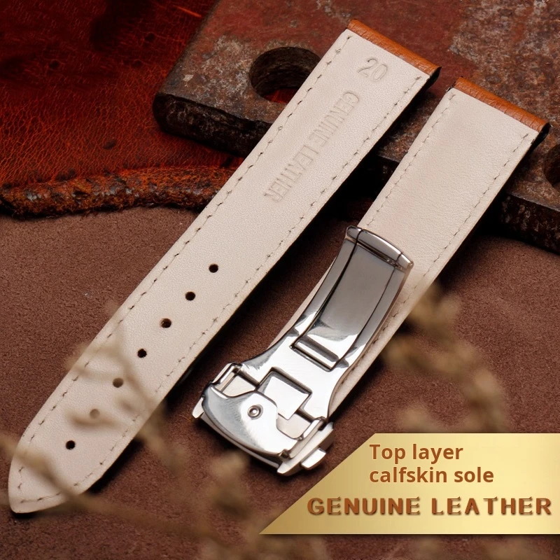 Ремешок для часов из страусиной кожи для Hamilton Jazz Khaki Aviation Series H32755851, складной ремешок для часов с застежкой, сменный браслет 20 мм 22 мм