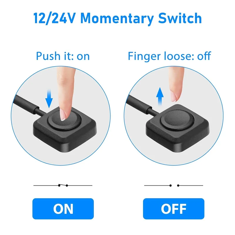 

LICE-10Pcs Rocker Switches, Momentary Push Button Switch Surface-Mount On/Off Horn Buttons For 12V/24V Industrial Control
