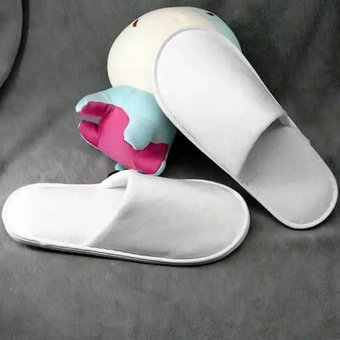 10 쌍 일회용 슬리퍼 여행 출장을위한 경량 휴대용 호텔 게스트 신발 공간 절약 세탁 없음 남성 여성