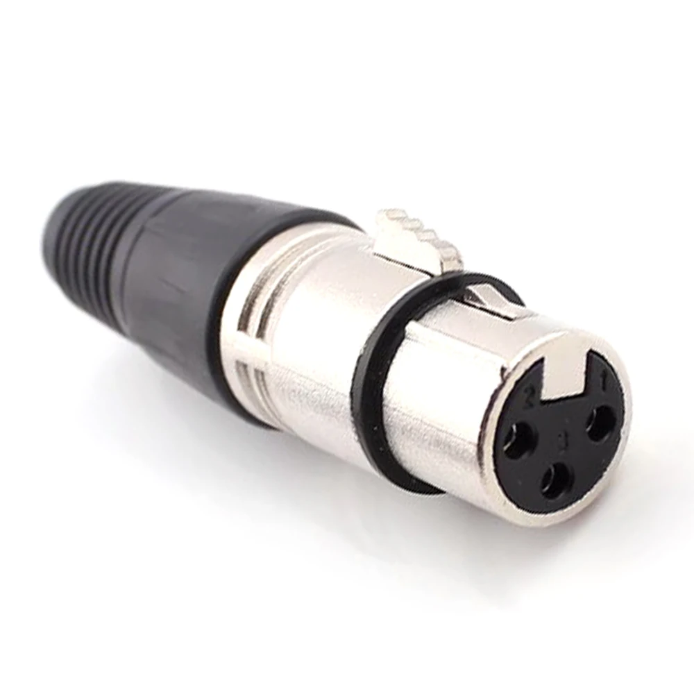 Hot Sale XLR 3-Pin Male/Female Microphone Audio Cable Plug Connector Cannon MIC Cable Termination Black Silver Microphone Plugs