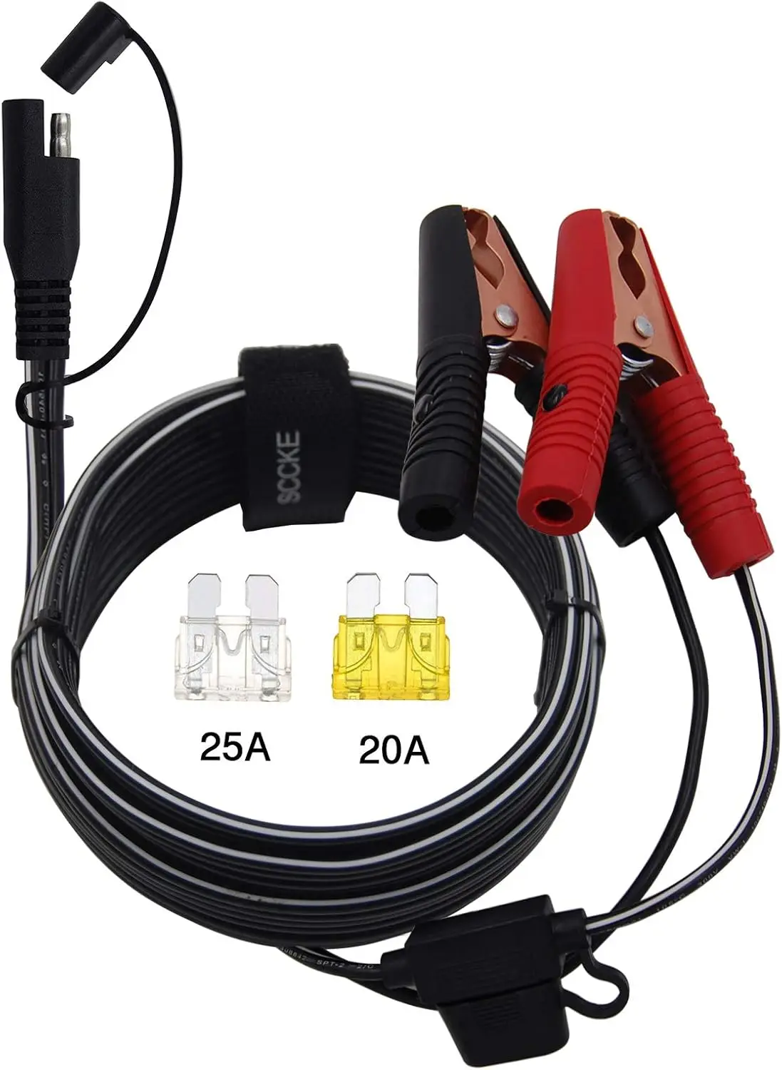 10FT 14AWG Battery Alligator Crocodile Clip to SAE Connector Extension Cable,12V SAE Quick Release Adapter to Alligator Clips Qu