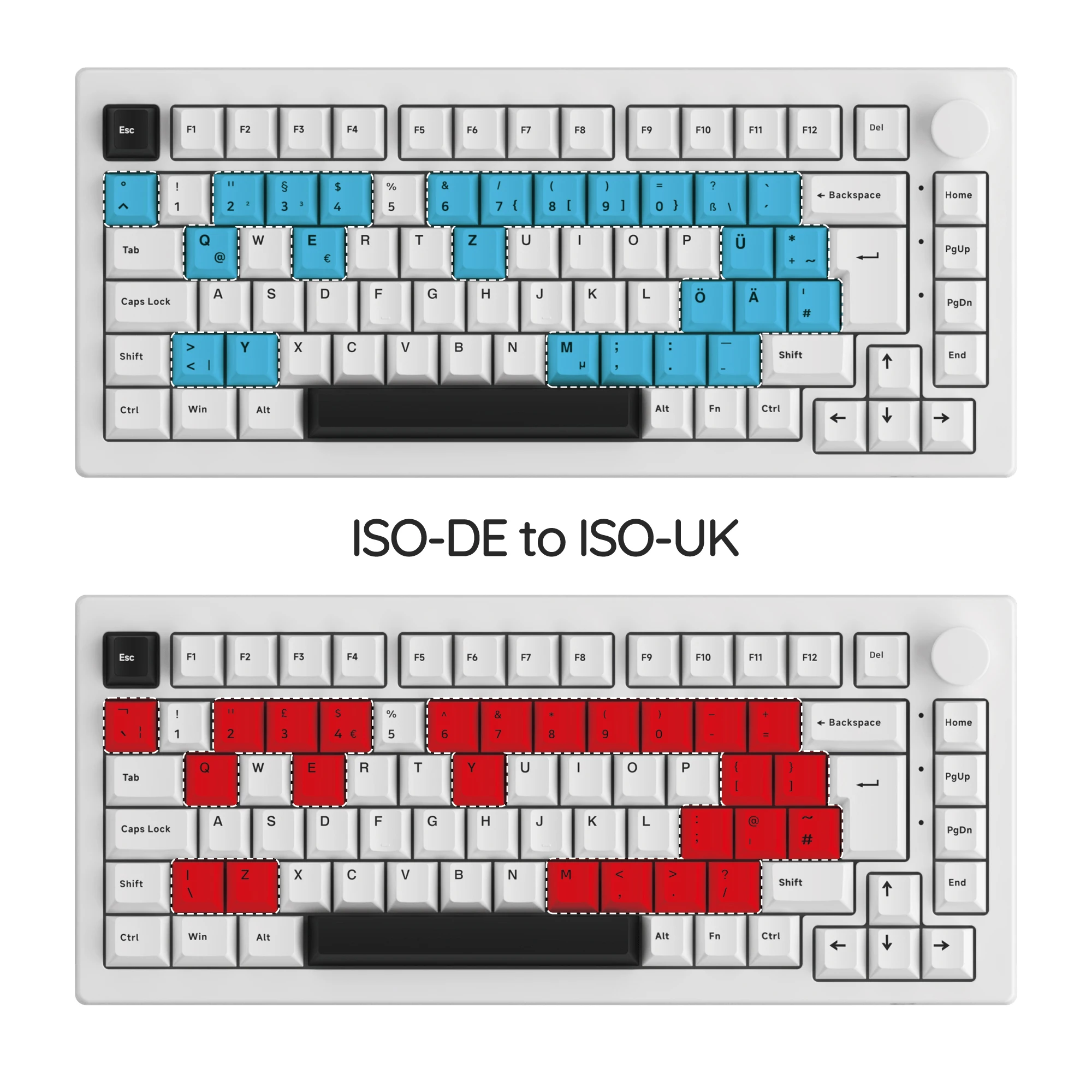 Akko 5075B Plus Black on White 75% ISO-DE/UK/Nordic Mechanical Gaming Keyboard Hot Swap Multi-Modes 2.4GHz /USB Type-C/BT 5.0