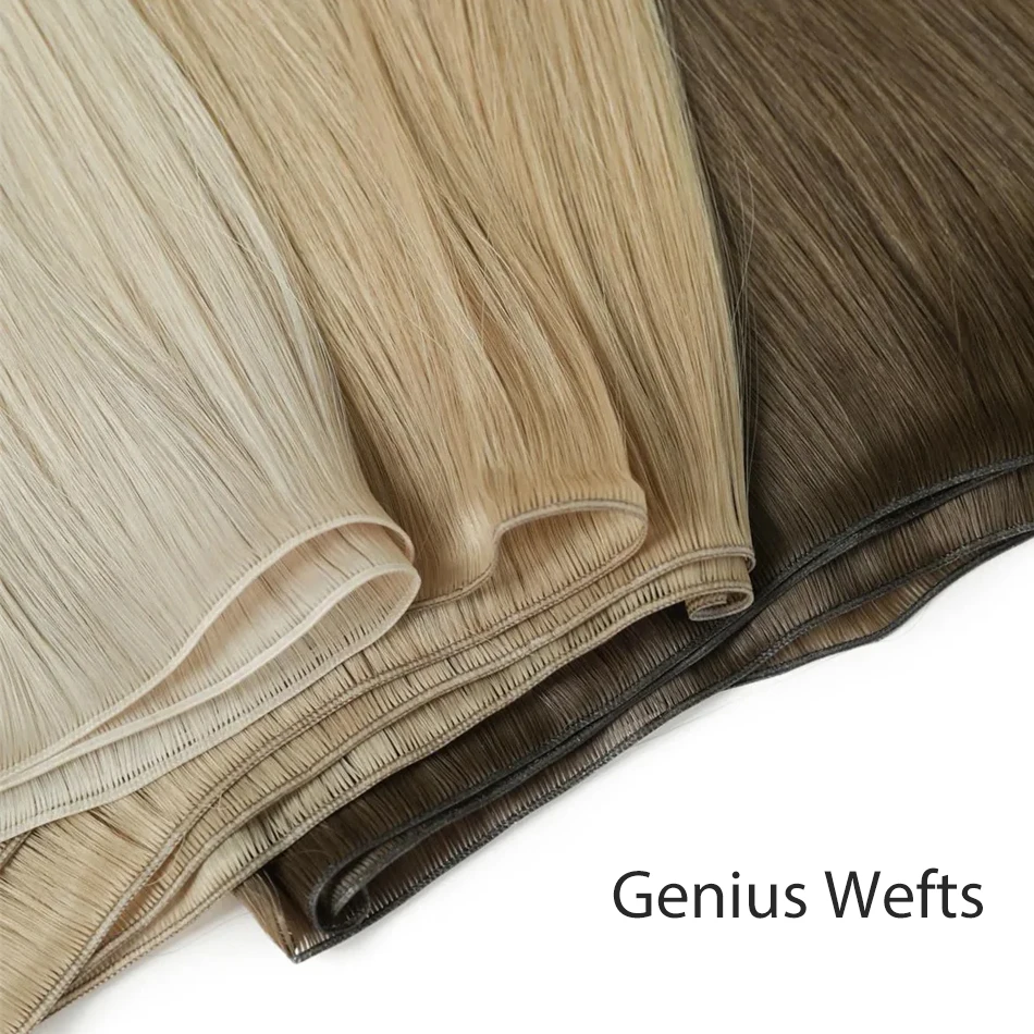 hot-sales-genius-weft-human-hair-extensions-50g-pc-double-drawn-balayage-blonde-invisible-straight-virgin-full-end-salon-quality