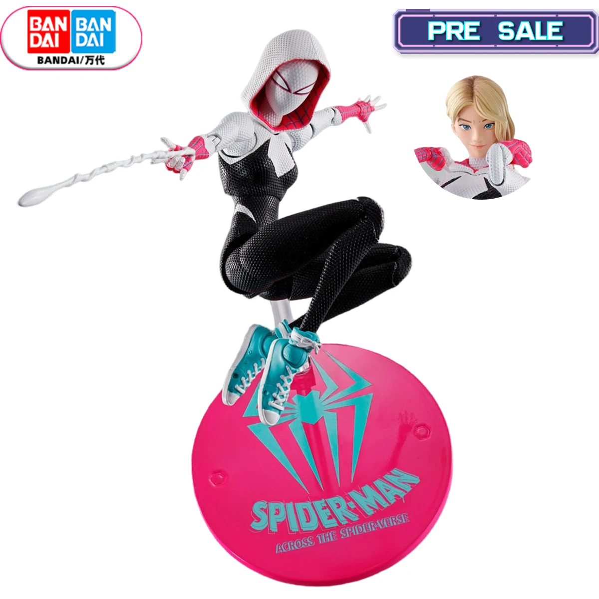 BANDAI ORIGINAL Spider Man:Into The Spider-Verse SHF Gwen Anime Figures Action Model Toys In Stock