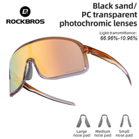 ROCKBROS Cycling Goggles HD Large-frame Lens Photochromic Glasses Outdoor Sports Eye Protection Riding Sunglasses UV400 Eyewear