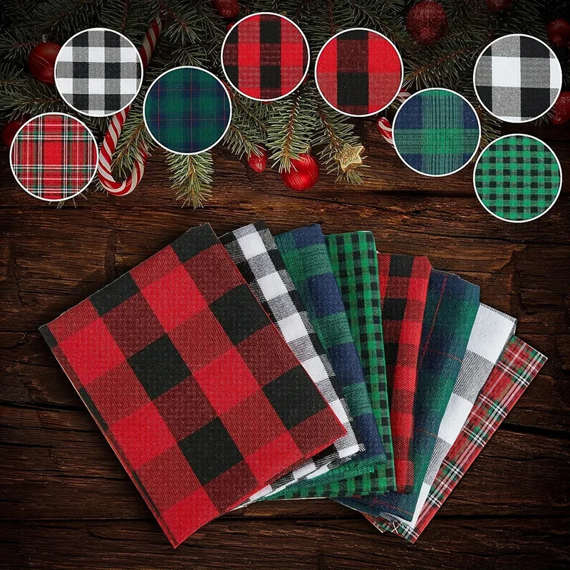 Retro natal búfalo xadrez 100% algodão tecido por metro para diy costura toalha de mesa roupas acolchoadas retalhos artesanato decoração