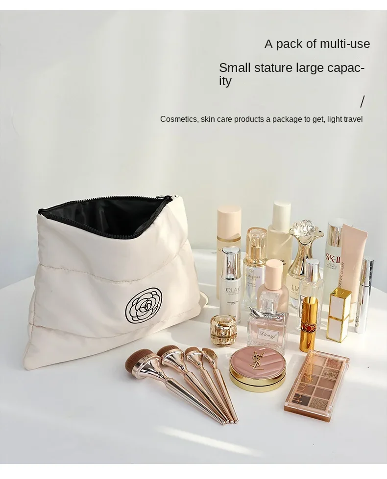 Frauen Baumwolle Gefüllt Kulturbeutel Make-Up Tasche Mode Große Kapazität Make-Up Organizer Tragbare Kosmetische Lagerung Taschen Reise Kulturbeutel – Detail 4