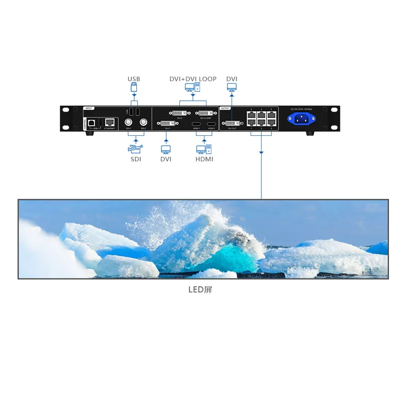 

Профессиональный контроллер видеопроцессора Vx6s Novastar Vx4s VX600 Hd, светодиодный видеопроцессор