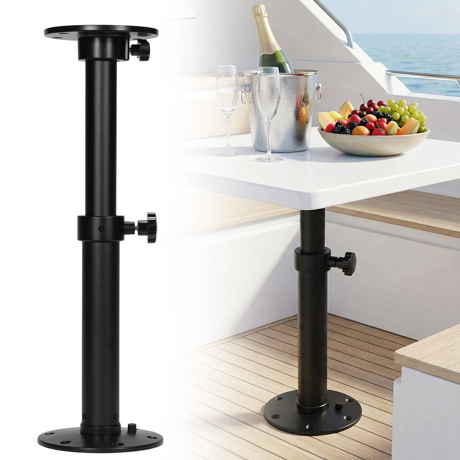 

Adjustable Tables Pedestal Mount One-Leg Lifting System Camper Tables Base Mount 27.5In for Boat Yacht Motorhome Caravan
