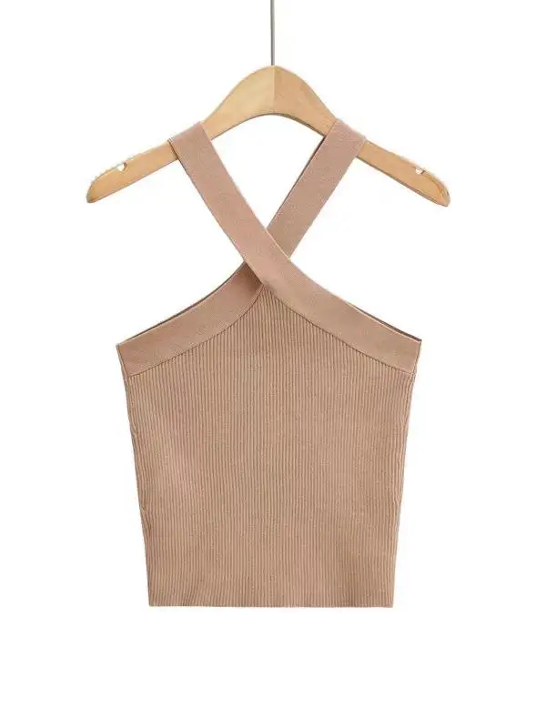 Ceco de Punto para Mujer, Estilo Dulce y Picante, con Cuello Cruzado, Ajustado, Entallado, para Usar Debajo de la Ropa o c...