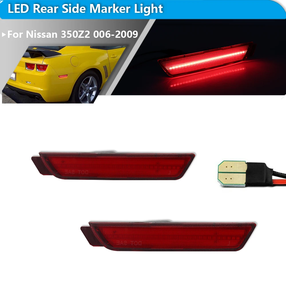 

2PCS Rear Red LED Bumper Side Marker Indicator Lights Fender Flare Light For Chevrolet Camaro Turn Signal Light 2010-2015