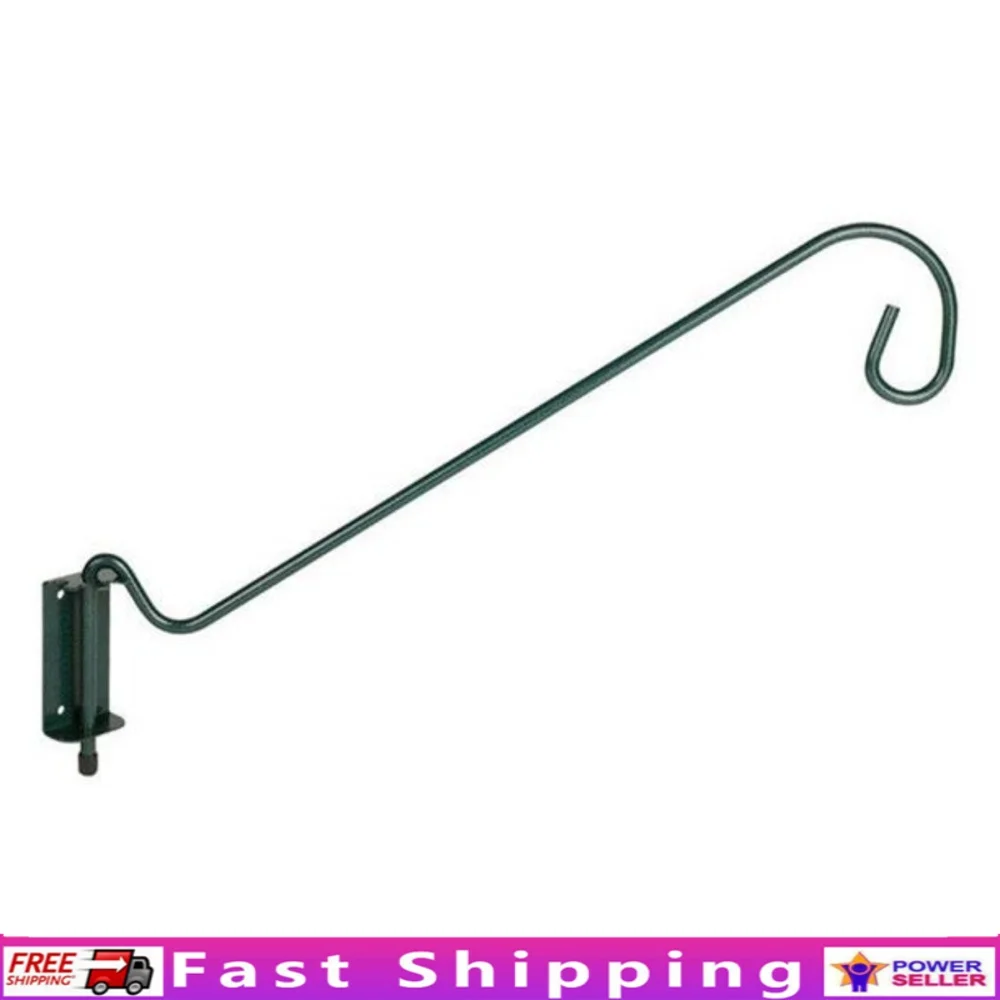 

18 Inch Metal Wall Mounted Bracket Adjustable Arm Easy Install Bird Feeders Plants Wind Chimes Outdoor Decor Weather Resistant