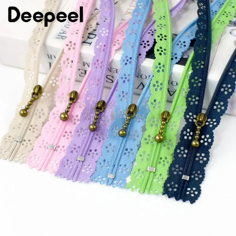 10/20Pcs 3# Lace Nylon Zipper 20-30cm Close End Coil Zip Decor Bags Home Textile Garment Zips Repair Kit DIY Sewing Accessories