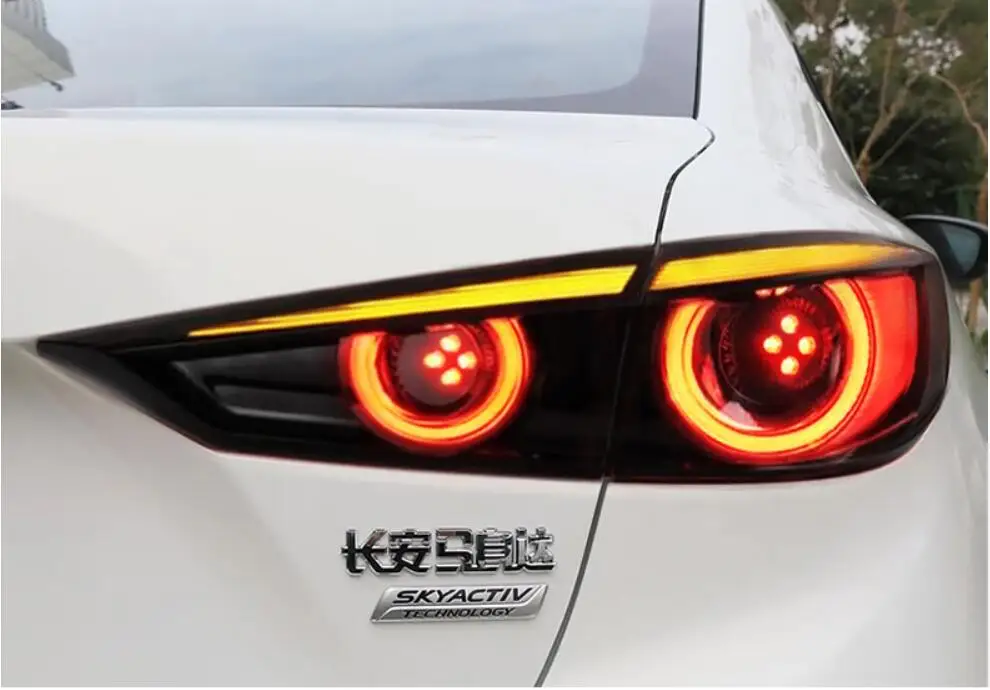 Car styling Mazda3 Axela tail lights for 2014~2019 axela taillights LED Tail Lamp rear trunk lamp drl+brake+reverse+turn signal