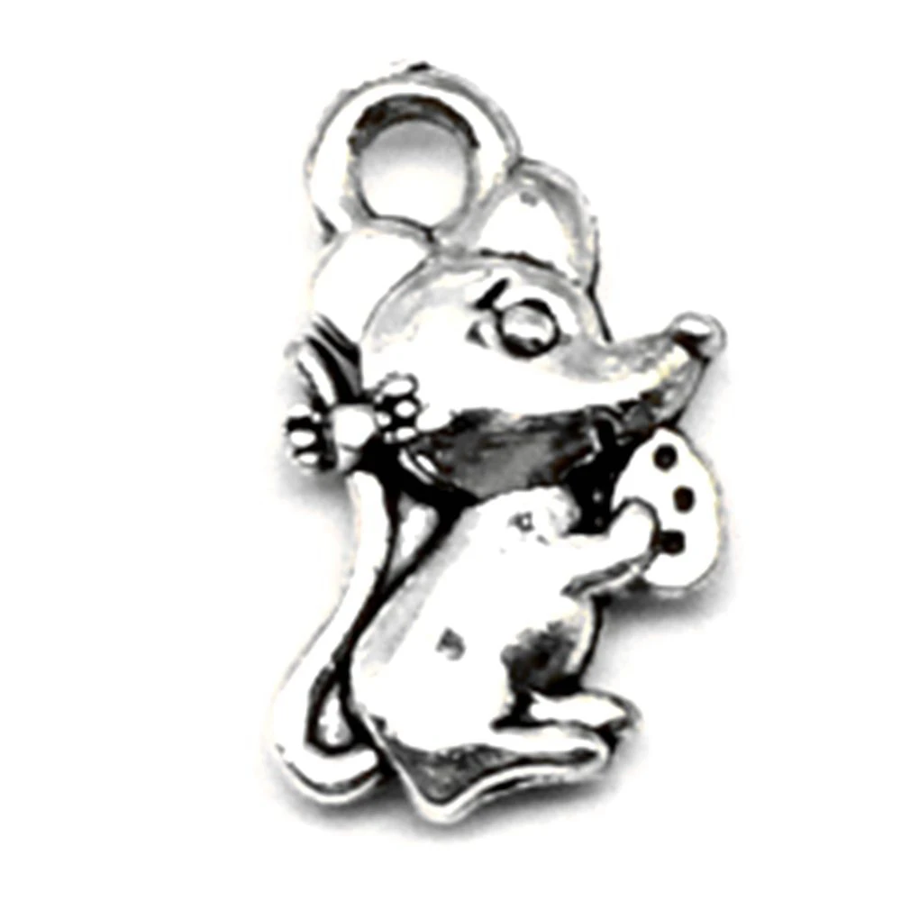 

Rats Charms Pendants Craft Woman Jewelri 7x12mm 30pcs Antique Silver Color