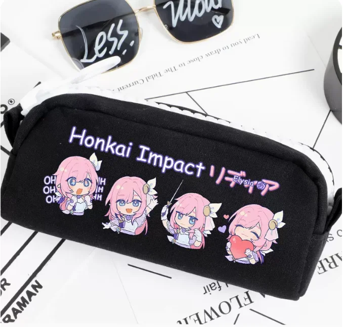 Imagem -03 - Anime Honkai Impacto Elysia Lápis Case Oxford Lona Bolsa de Armazenamento Caixa de Lápis Pencilcase Escola Caneta Bolsa 1700