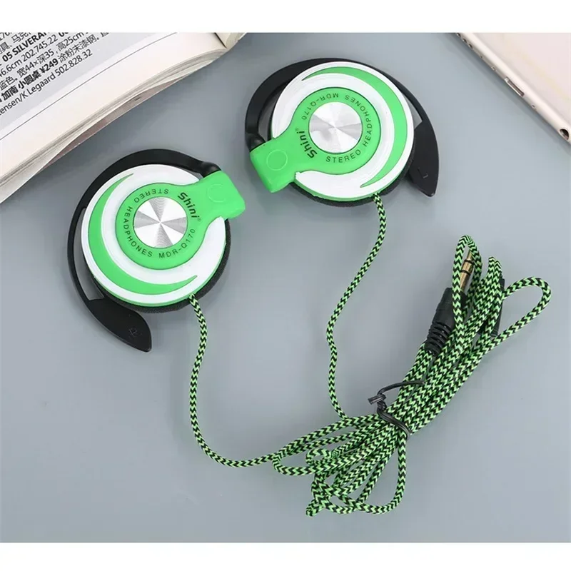 high quality 3.5mm Wired Headphones HIFI Heavy Bass Headset Over-ear Adjustable Ear hook Earphones Music Earphone for Phone