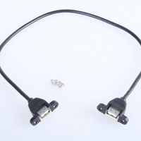 U55B USB 2.0 Female to Female Cable with Ear Screws, Quick Charging & Sync Data Cord for Multiple Devices 25cm to 100cm Long