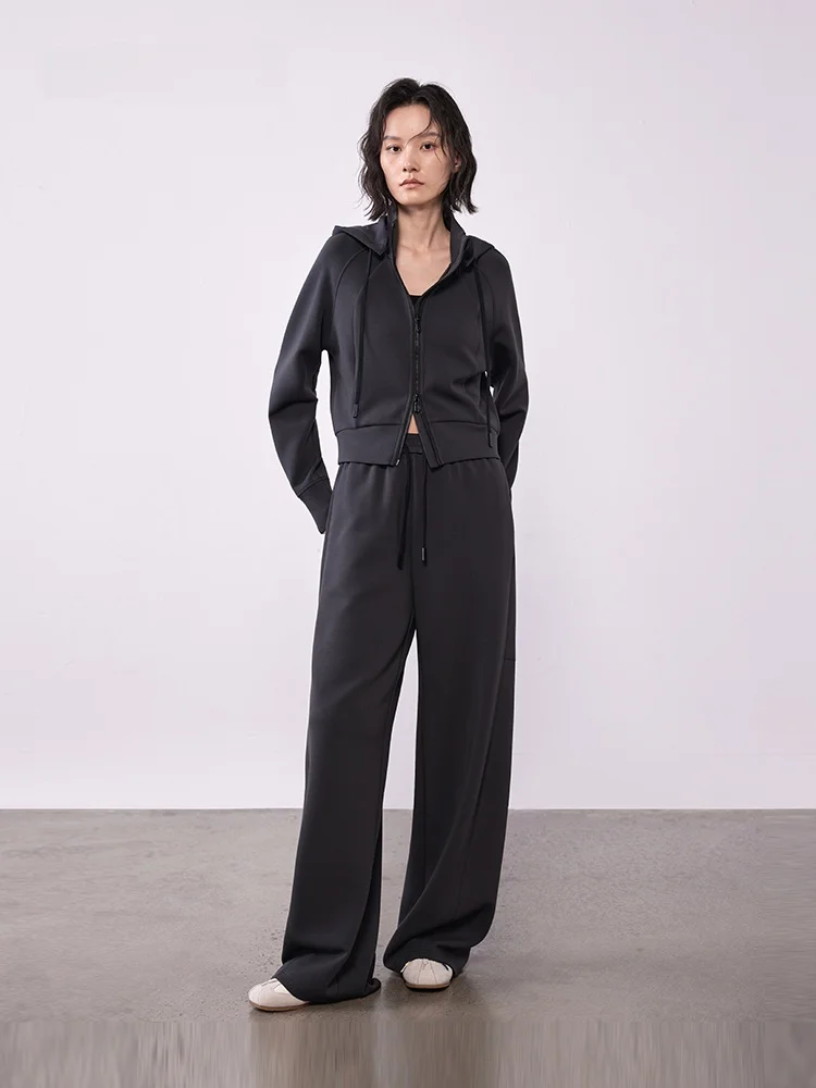 

XMOOM2025 Осенняя новая съемная кепка Воздушный слой Двойная молния Толстовка Jaet Женская ор Верхняя одежда Stand Fit Long Sve