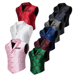2024 Halloween Lapel Jacquard Slim Mens Vest European Size Holiday Dress Vest Gold Pink Blue Red and Other Nine Colors To Choose