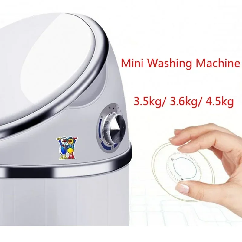 3.5kg/3.6kg/4.5kg Clothes Portable Washing Machine Spin Compact Washer Low Noise for Home Dorm machine single-barrel washer