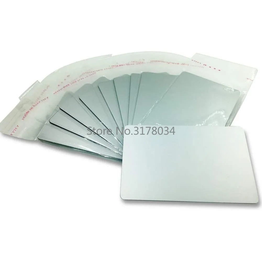 10pcs/pack 304 Stainless Steel Thick 0.8mm Silver Metal Business Cards Blanks Card for Customer Laser Engraving DIY Gift Cards