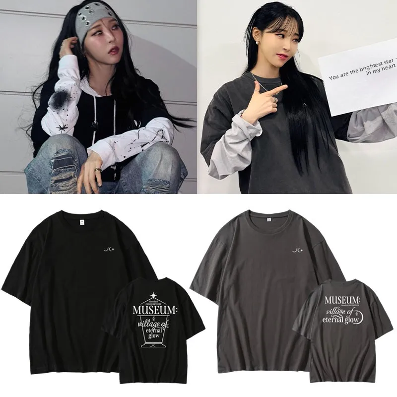 MAMAMOO Member Moonbyul Concert T-Shirt round Neck Short Sleeve Loose Cotton Printed Casual Top for Men And Women