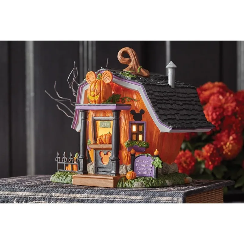 56 Village Halloween Pumpkin Town Mouse Carving Studio Illuminated Building, 5.51 Inch, Multicolor