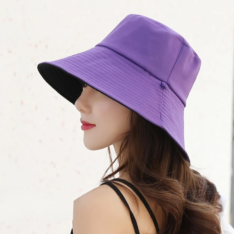 

10pcs Women Large Brim Reversible Bucket Hats Rollable Outdoor Climbing Summer Beach Fisherman Sun Cap Christmas