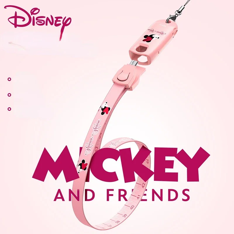 Disney Mickey Lanyard Data Cable Fast Charging Three-in-one Cartoon IPhone Mobile Phone Charging Cable USB Transmission Cable