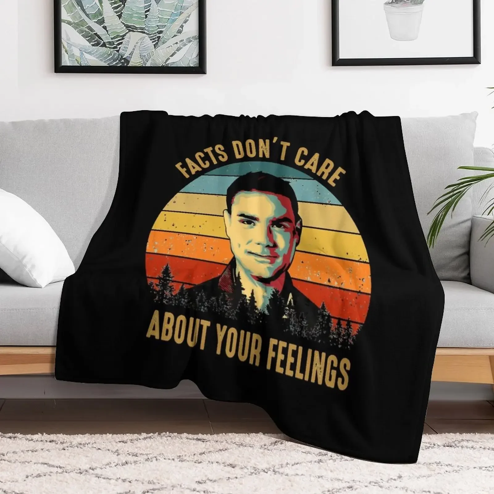 Vintage Facts Don't Care About Your Feelings Ben Shapiro's Gift Throw Blanket Nap Softest Luxury Blankets