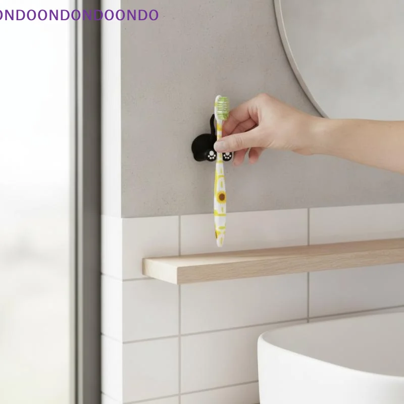 Charming 3D Printed Black Cat Toothbrush Stand Kawaii Kitty Holder 1pc for Bathroom Sink Desktop Small Items Storage Decor
