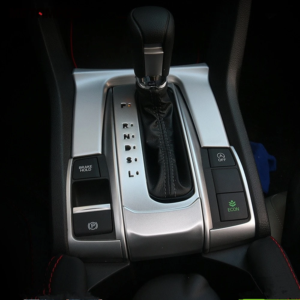 

Центральная консоль для Honda Civic Sedan 2016 2017 2018 6gear из углеродного волокна коробка переключения передач Панель крышка отделка Аксессуары Стайлинг автомобиля