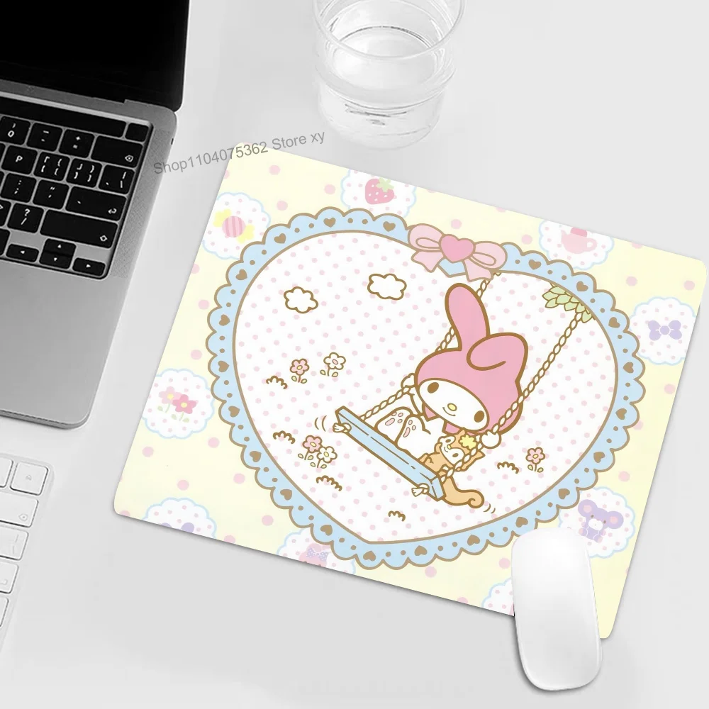 Cute My M-Melody Mousepad RGB Small Size Gaming Mouse Pad With LED Light Desk Mat Super Smooth Non-slip Rubber Bottom