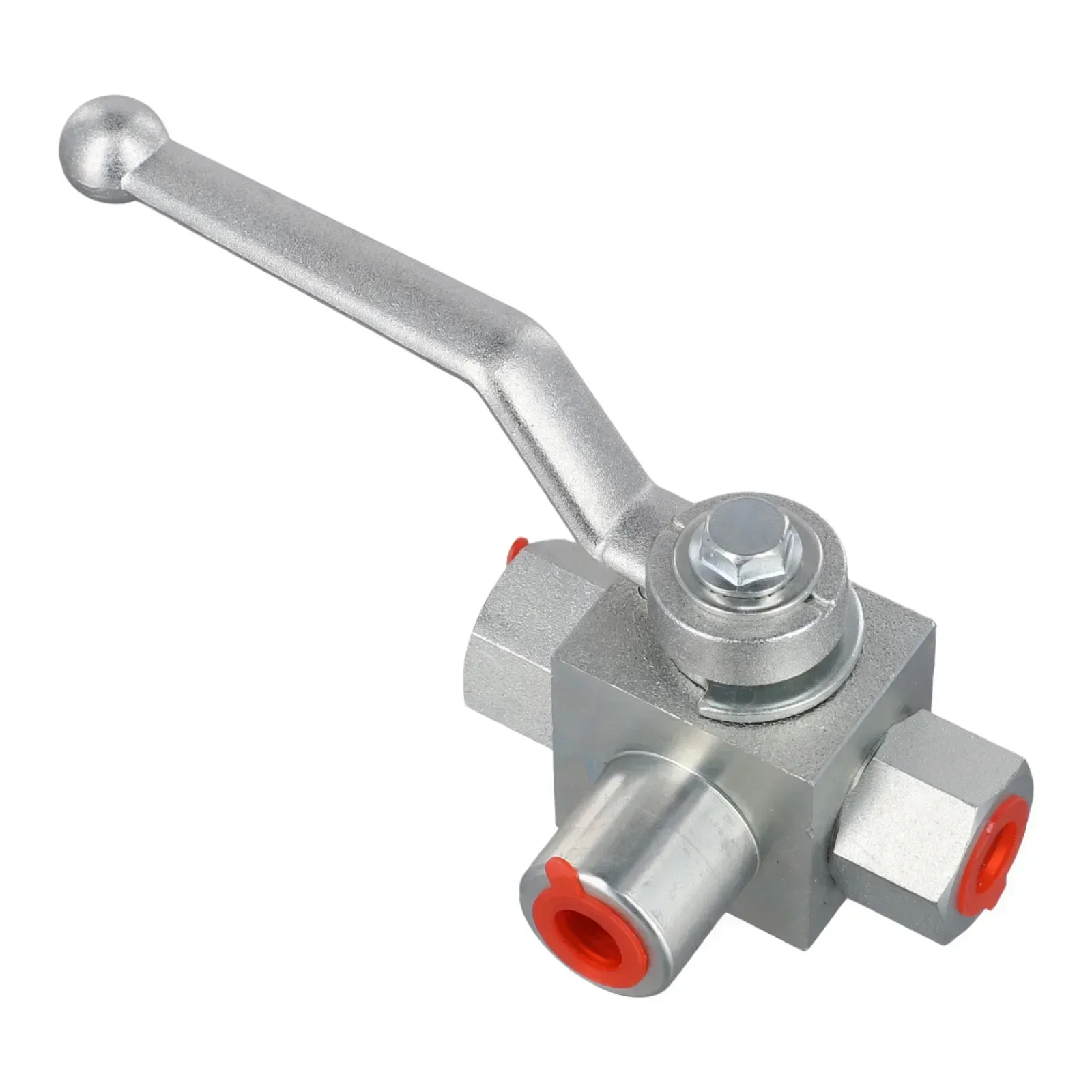 Válvula de bola hidráulica de alta presión de tres vías de 1/4 "a 3/4", válvula de bola de alta presión de goma Manual de rosca interna G1/4 G3/8