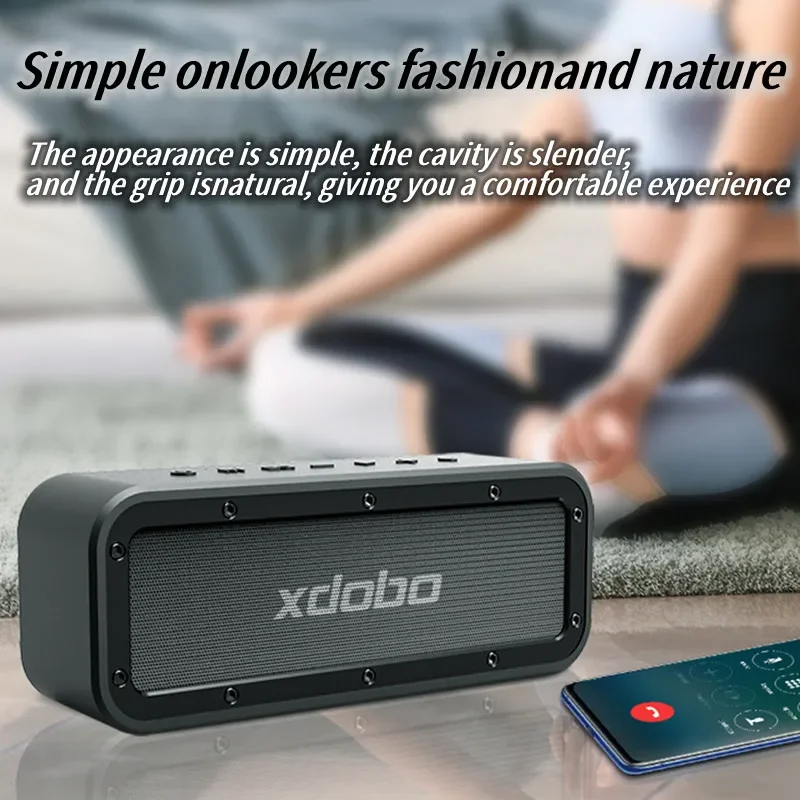 XDOBO Wake 1983 50W Bluetooth-compatible Speaker Subwoofer Super Bass IPX7 Waterproof BT5.0 Type-C Portable TWS Wireless Column