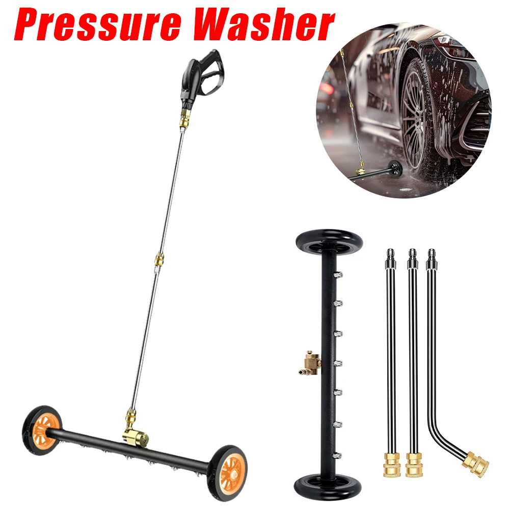 

22-дюймовая водометная щетка для мойки днища автомобиля, удлиняемая, с 3-мя насадками, для очистки нижней части кузова