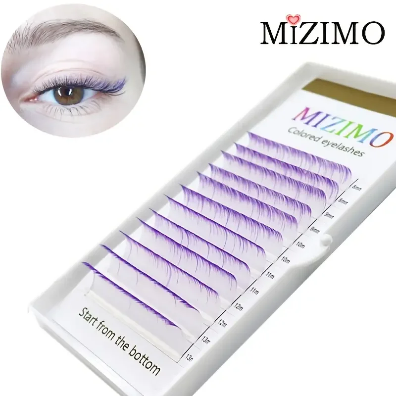 White-haired Colorful Pointed Double-color Eyelash 0.07 Soft Curled Bright Color 8-13 Single Grafted False Eyelash