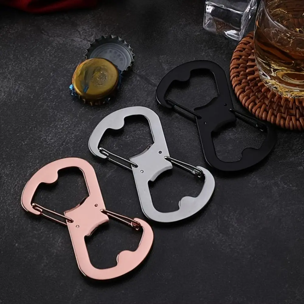 

Stainless Steel 8-shaped Carabiner Bottle Opener Carry-on Multifunctional Buckle Big Size Quick-release Outdoor Backpack Clasps