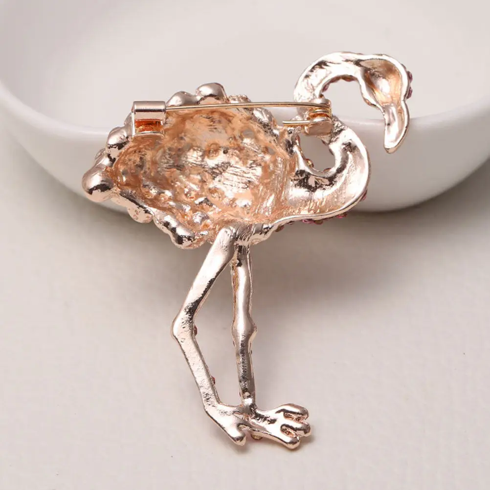 Broche de Flamenco de Cristal para Mujer y Niña, Broche de Aleación de Moda para Fiesta, Boda, Vestido de Gala, Abrigo, Chaqueta, Suéter, Accesorio