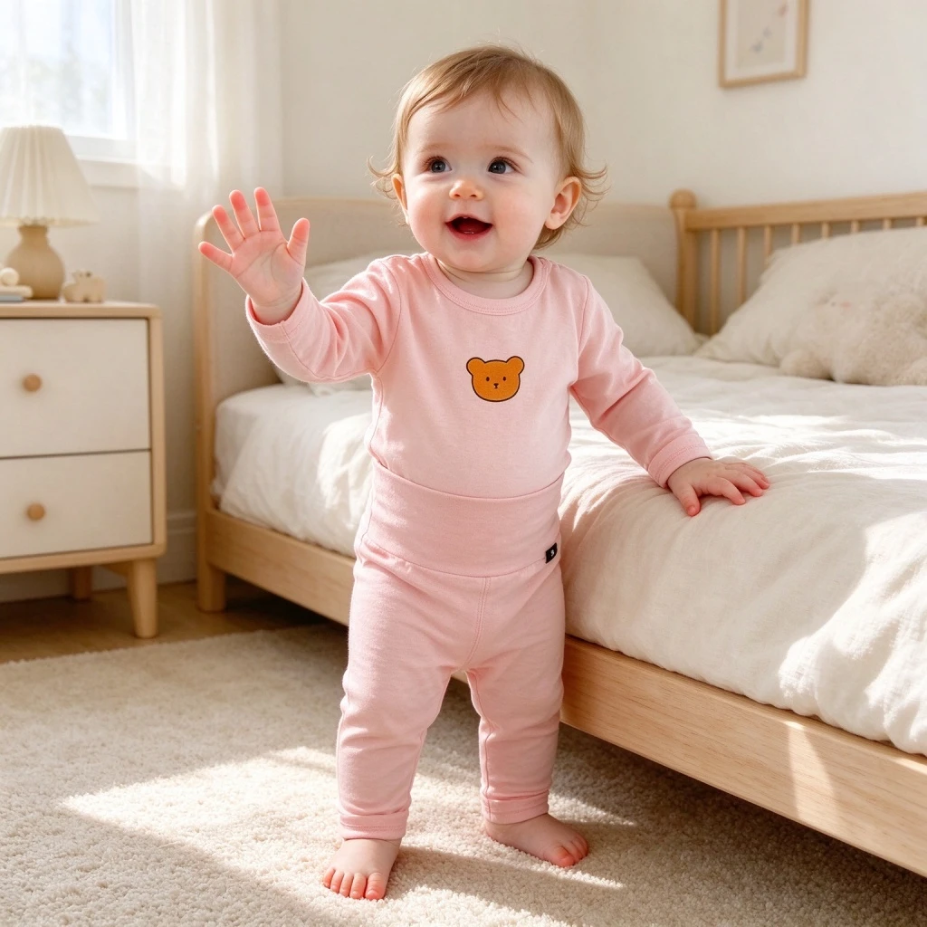 Korean Style Spring Autumn Home Wear For Baby Boys Girls 0 To 3Years Fashion Simple Underwear Sets Infant Daily Pajamas Suits