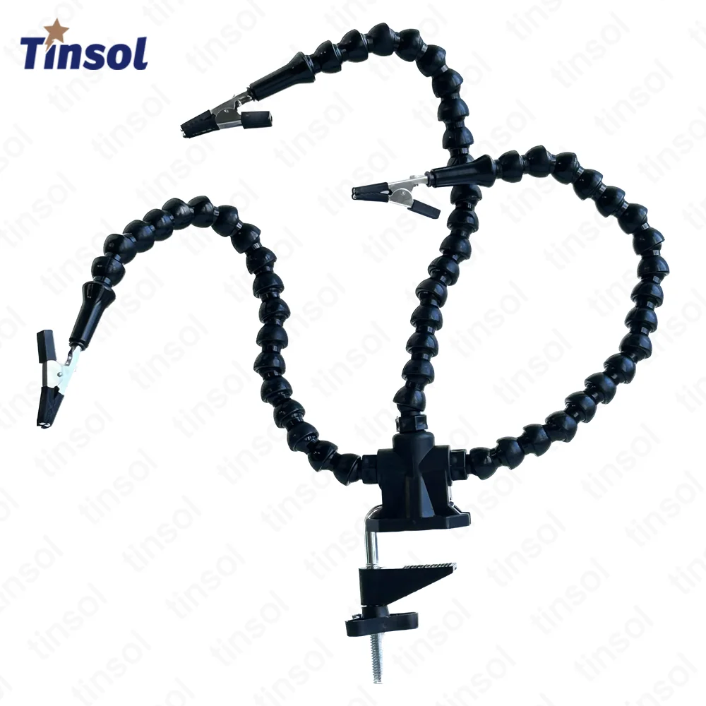 TINSOL Soldering Station Helping Hand Flexible Arms Third Hand Soldering Tool for Electronic Repair Model Aircraft PCB Soldering
